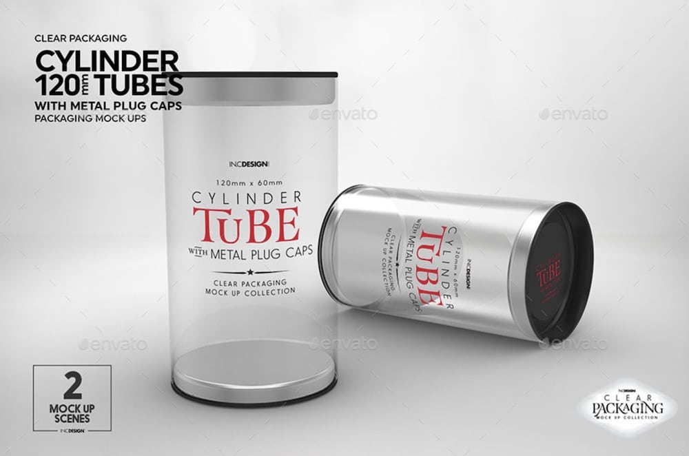 cylinder pvc tube packaging template