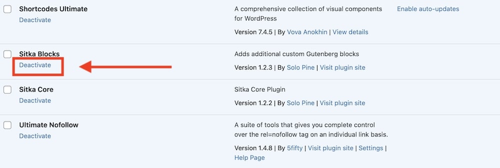 deactivate plugins to identify conflicts