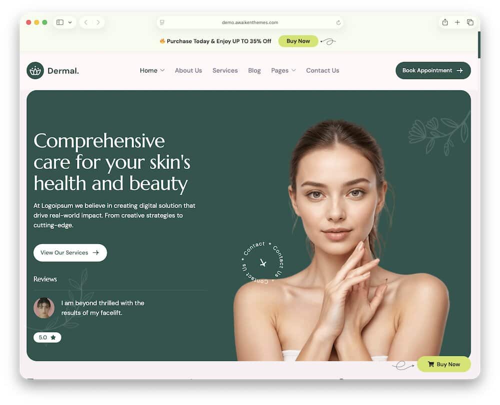 dermal dermatology wordpress theme