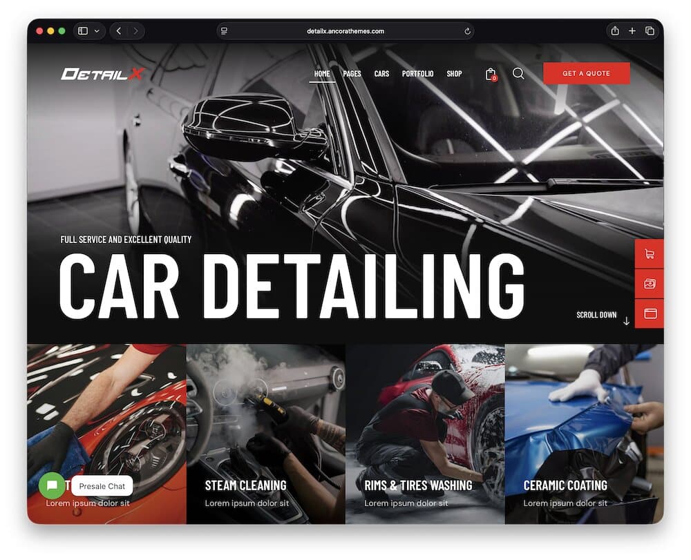 detailx car detailing wordpress theme