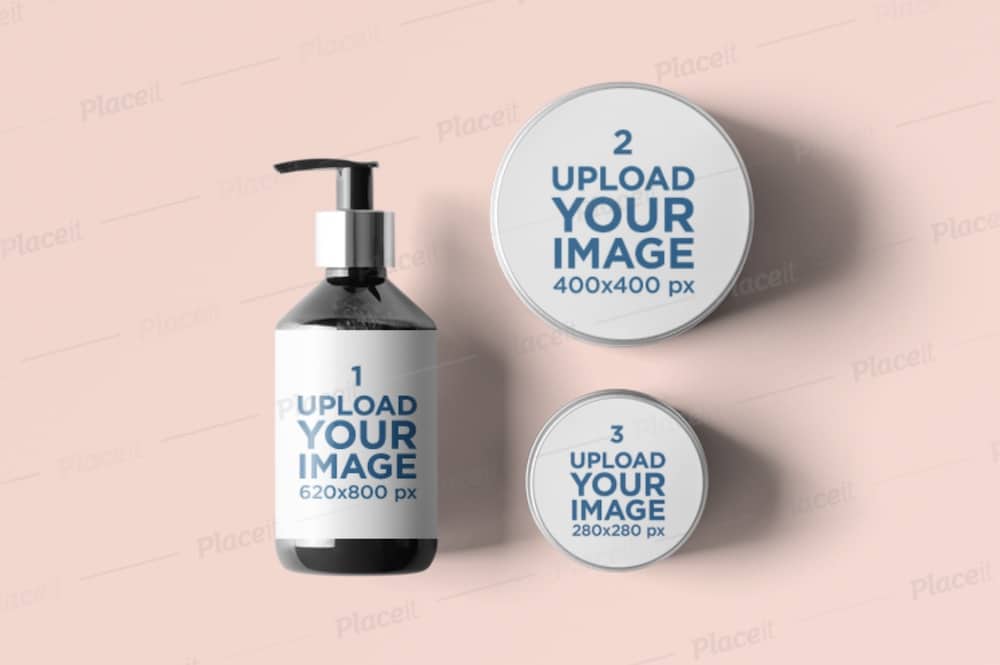 dispenser bottle cosmetic jars mockup