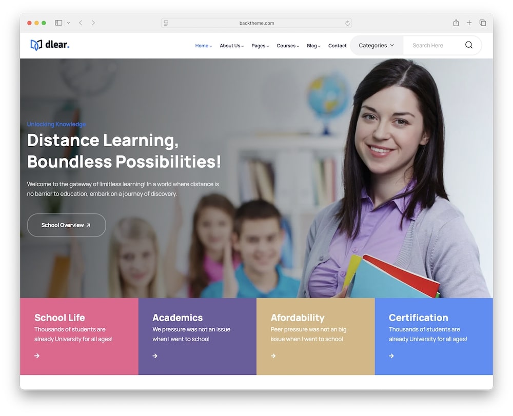 dlear wordpress theme predefined demos