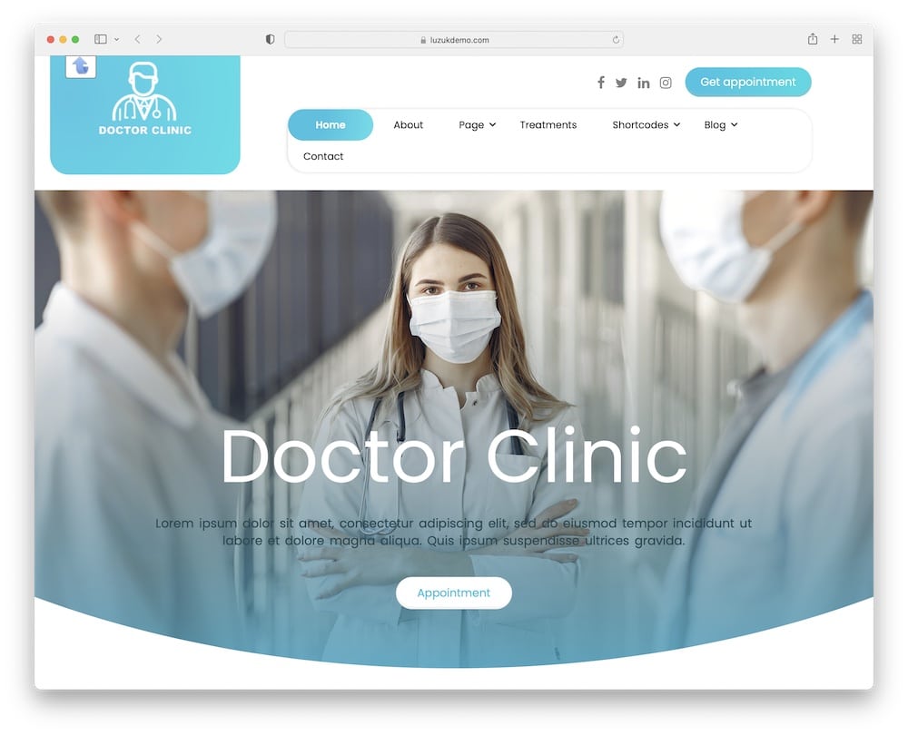 doctor clinic free wordpress theme