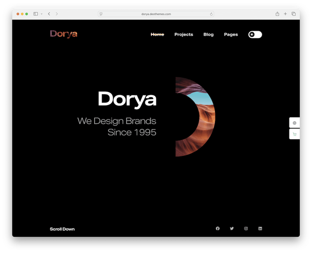 dorya dark wordpress theme for digital agencies