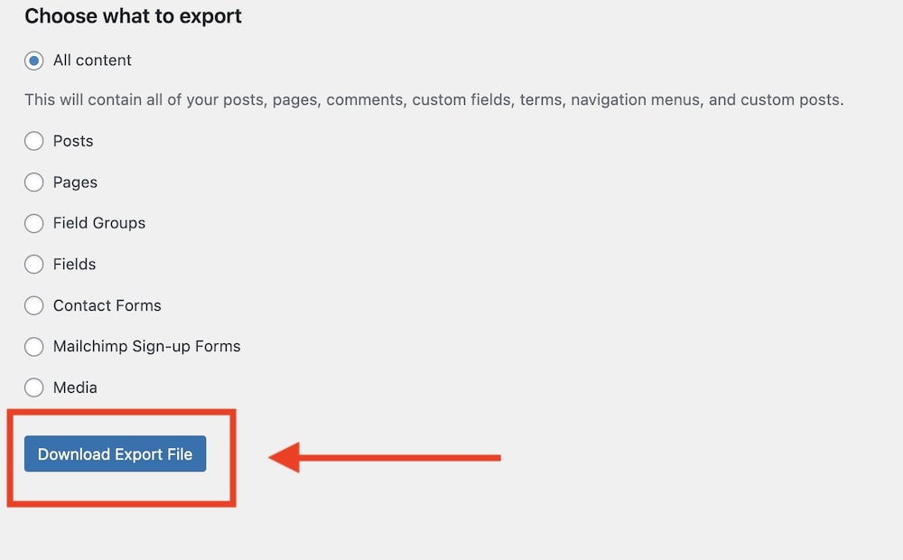 download export file