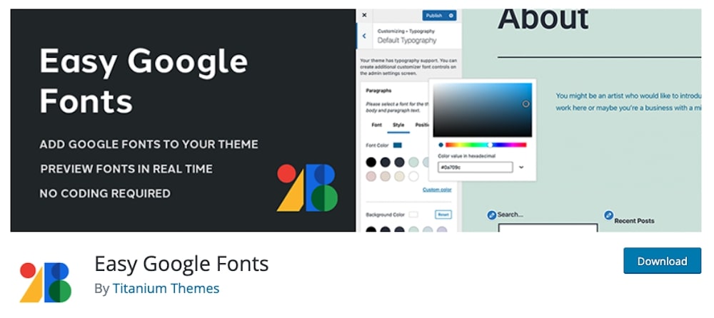 easy google fonts plugin