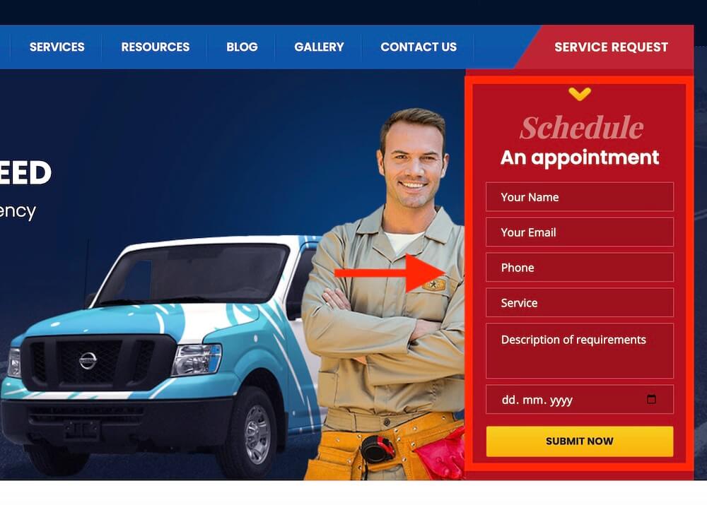 easy hvac quote and booking forms