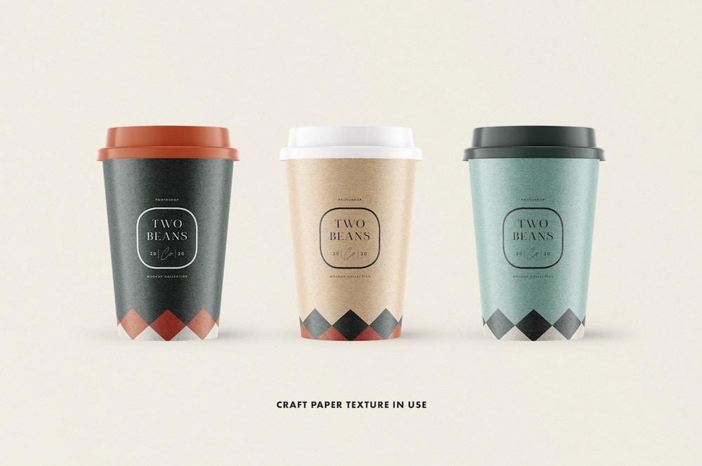 Eco Coffee Cup with Lid PSD Mockup, High Angle View – Original Mockups