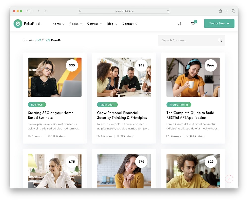 edublink wordpress theme lms integration