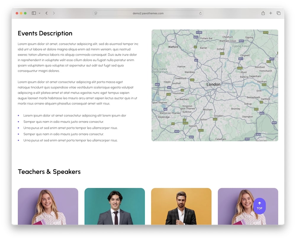 edudeme wordpress theme events