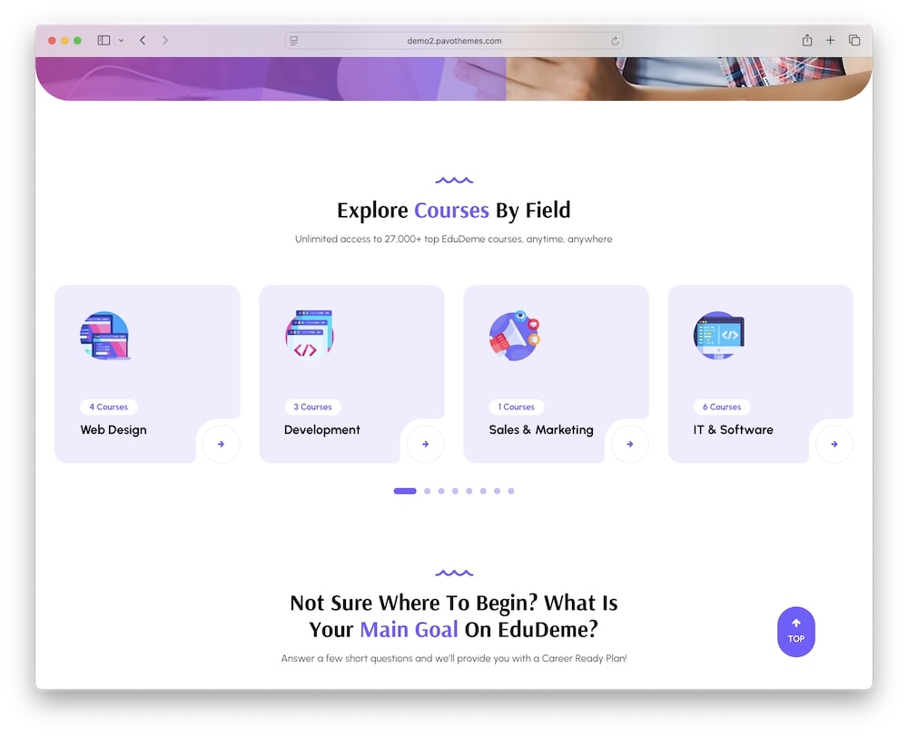edudeme wordpress theme for online education and courses