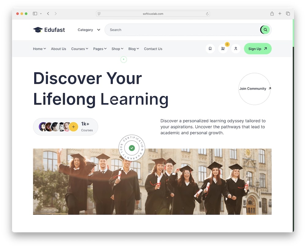 edufast wordpress theme test