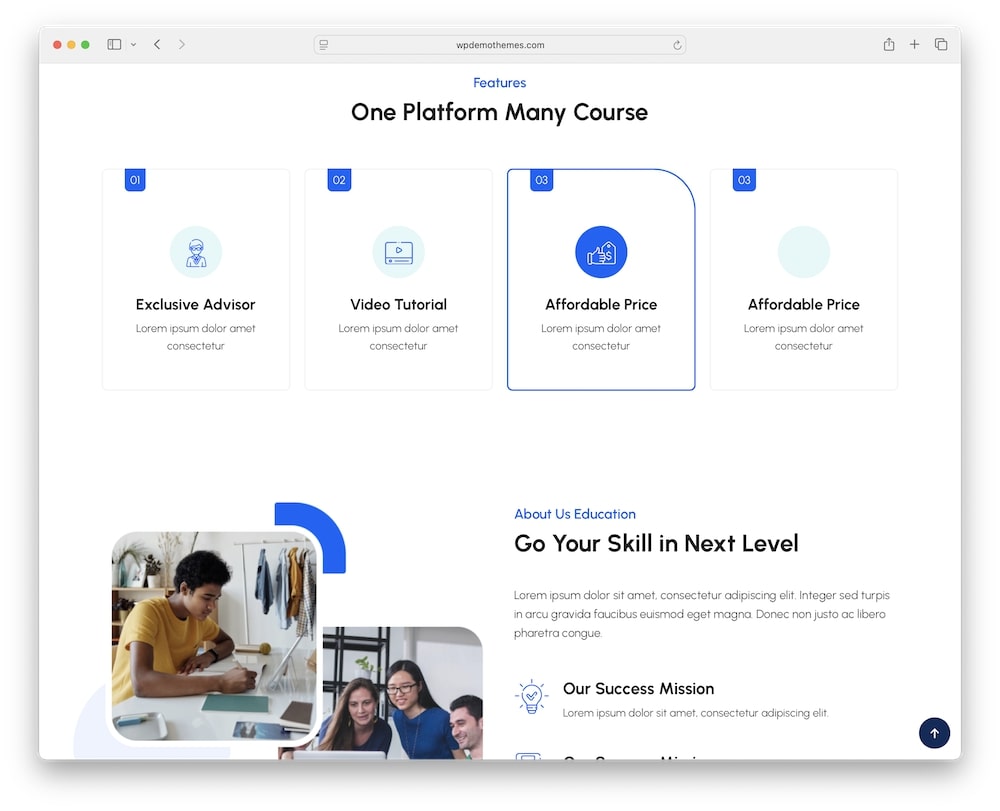 edumoon wordpress theme clean modern design