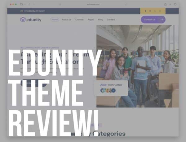 edunity wordpress theme review