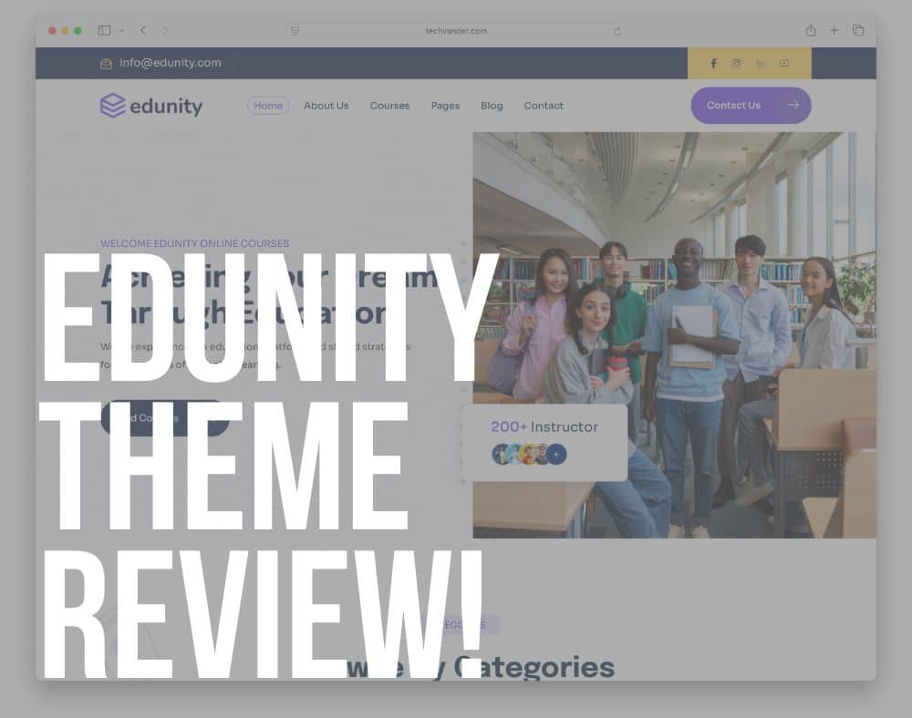 edunity wordpress theme review