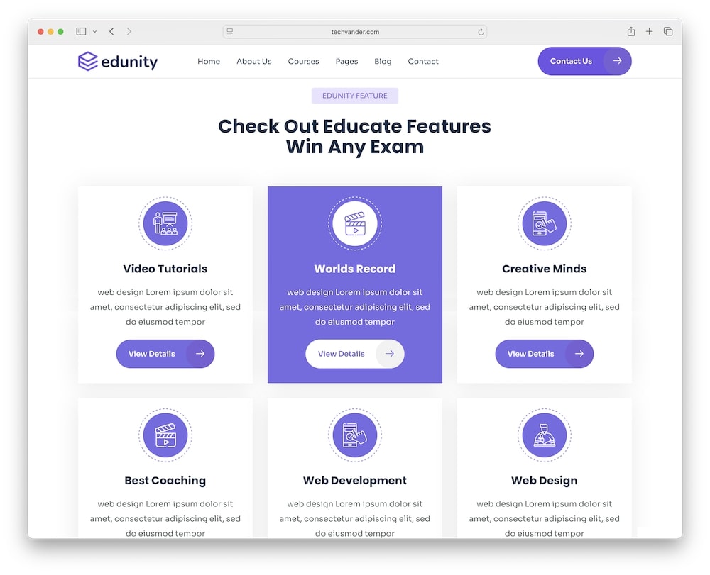 edunity wordpress theme design and customization