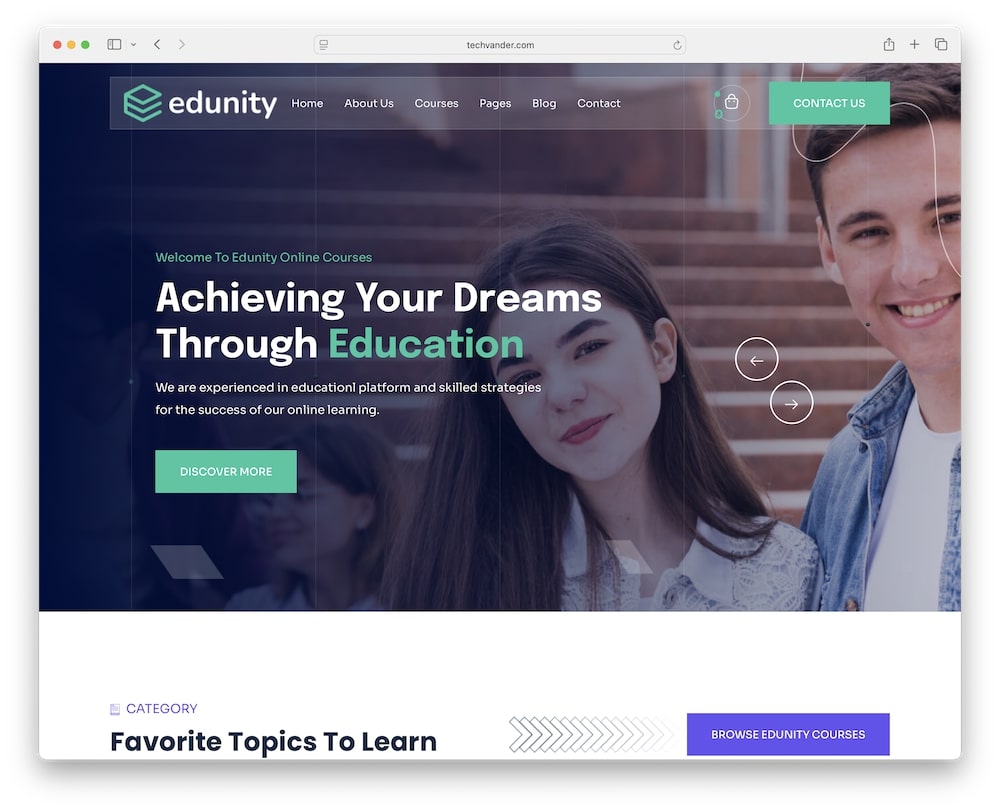edunity wordpress theme tes t