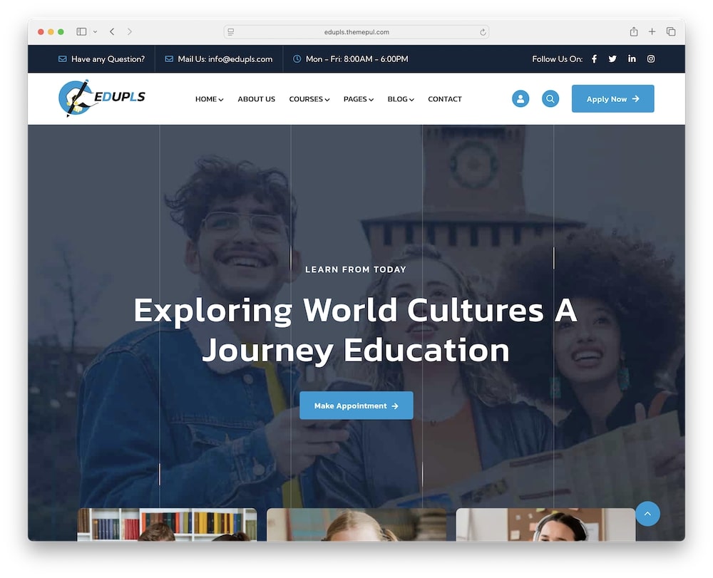 edupls wordpress theme test