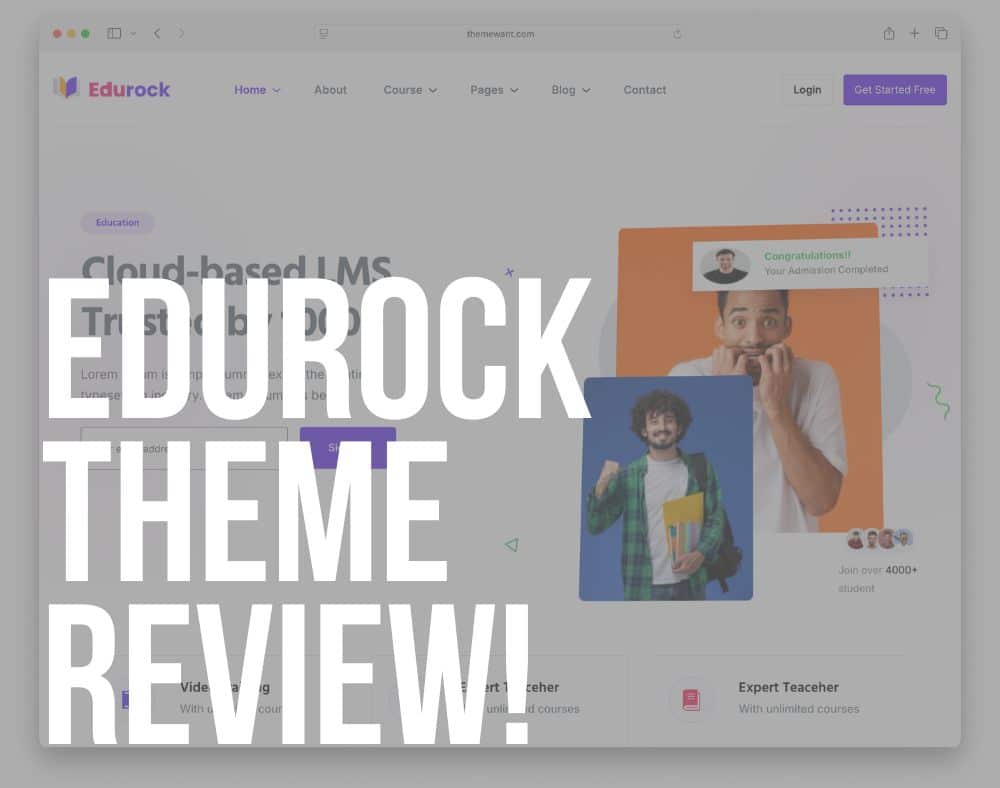 edurock wordpress theme review