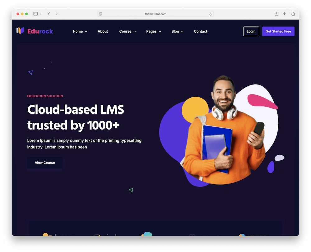 edurock wordpress theme dark mode