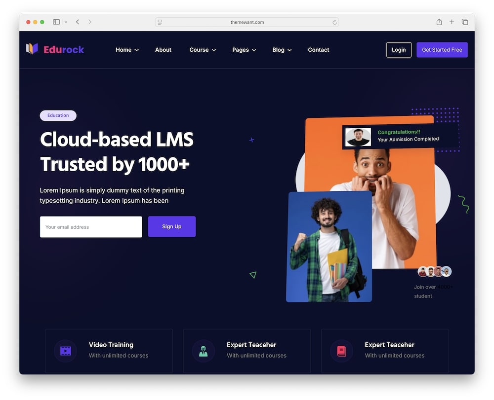edurock wordpress theme test