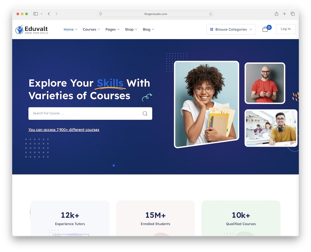 eduvalt wordpress theme for online education websites