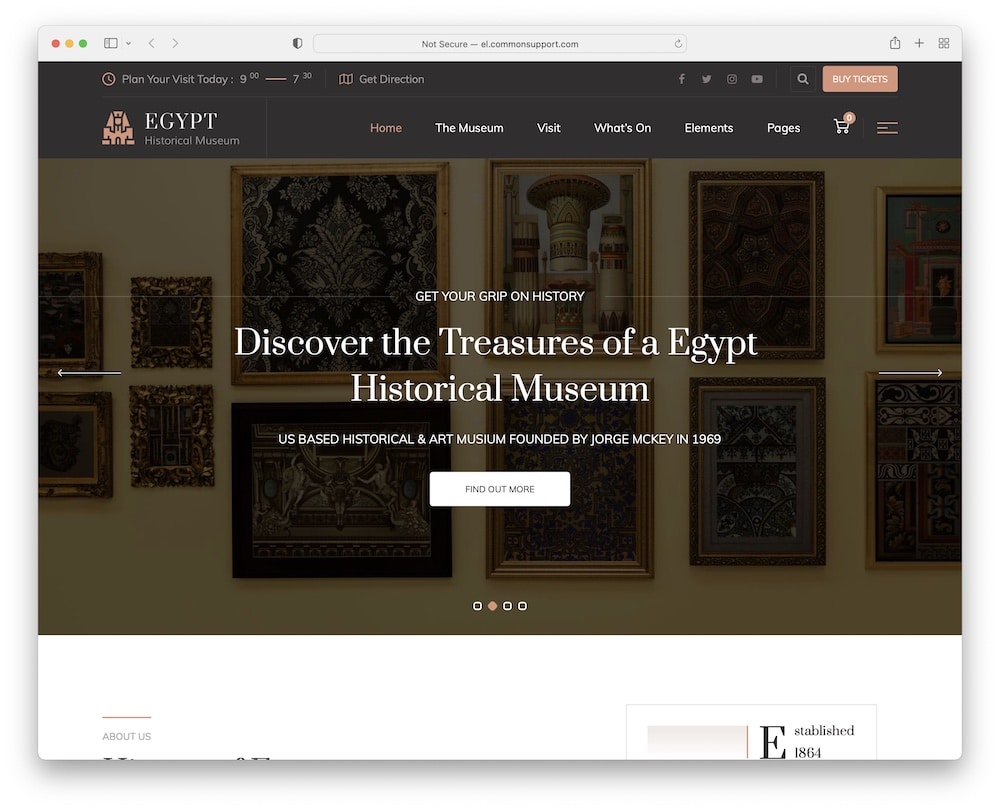 egypt wordpress museum theme