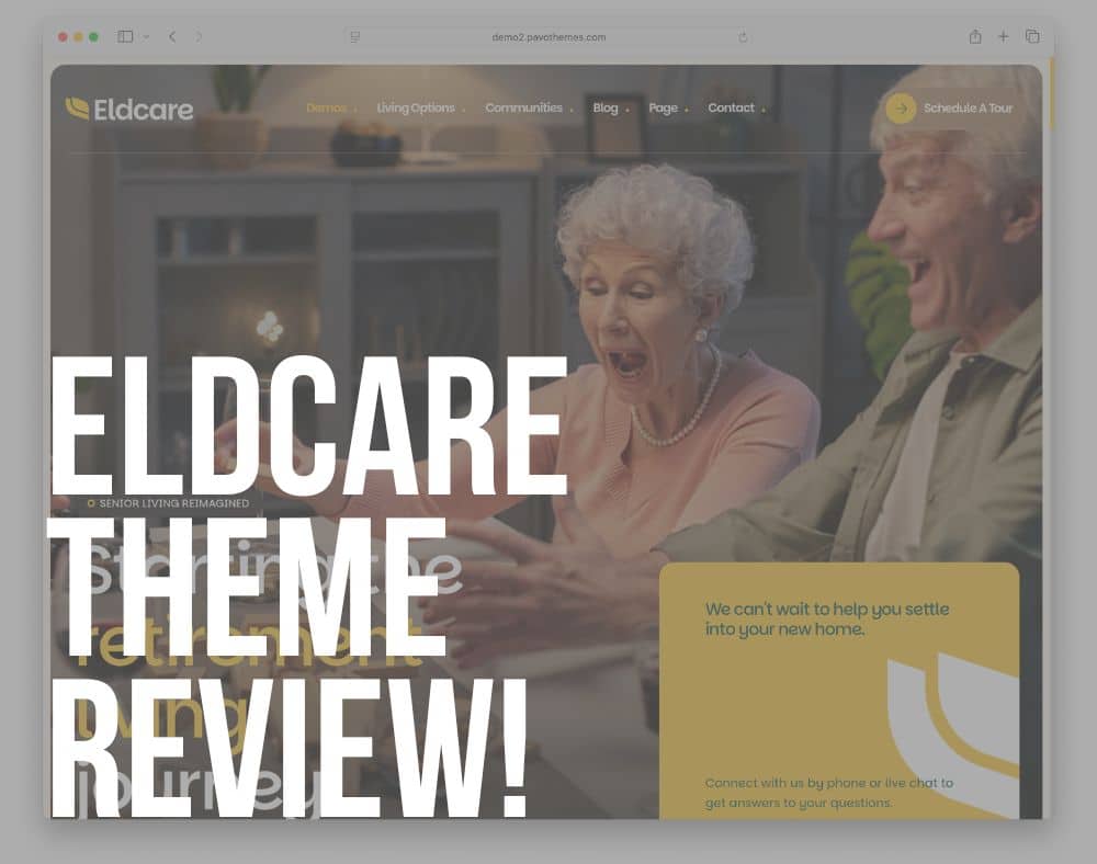 eldcare wordpress senior living theme review