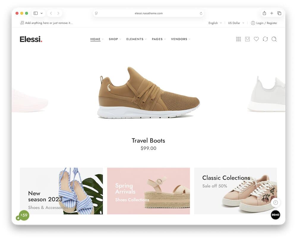 elessi shoe store wordpress theme