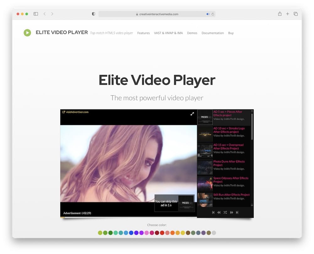 elite video player with ads for wordpress plugin