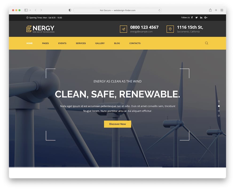 energy wordpress solar theme