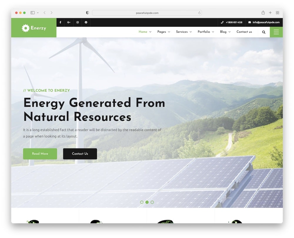 enerzy wordpress solar power theme