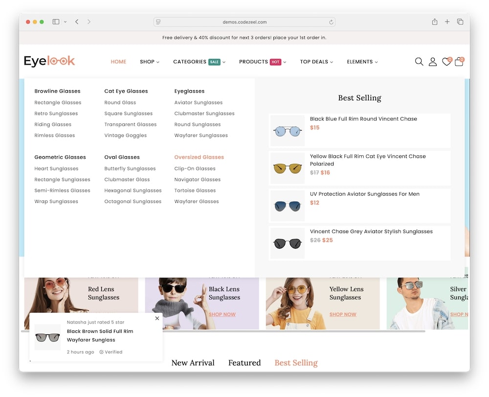 eyelook wordpress theme advanced mega menu