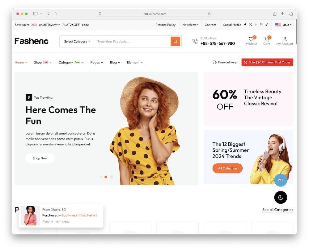 fasheno wordpress theme for fashion stores