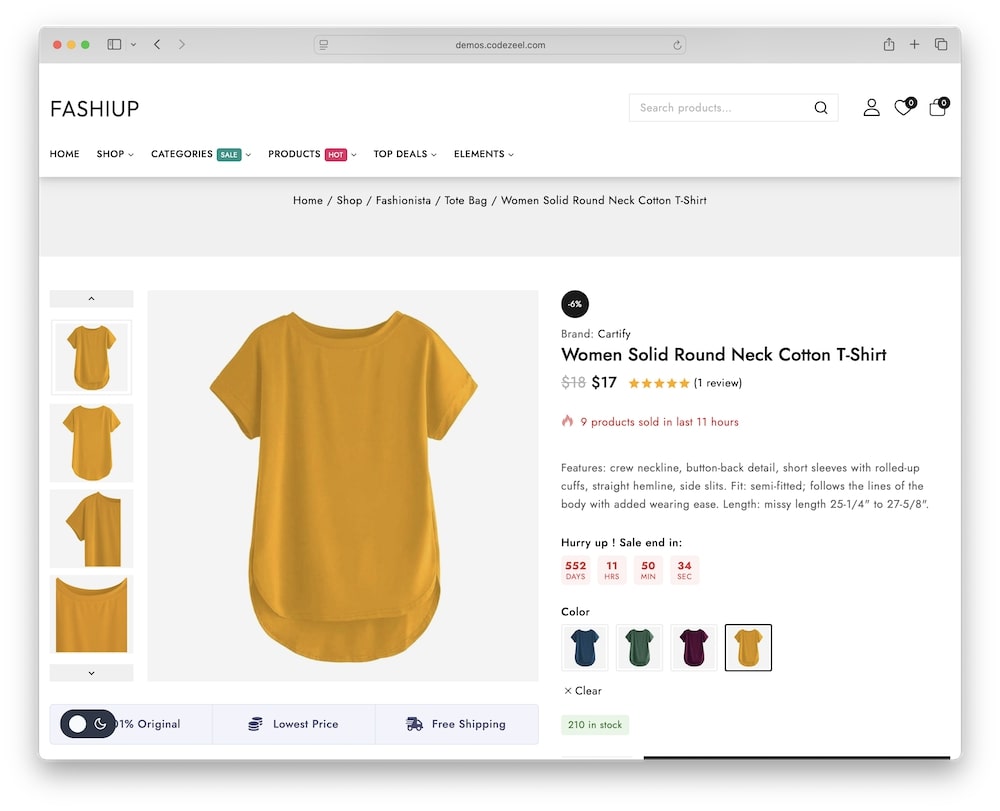 fashiup wordpress theme countdown timer