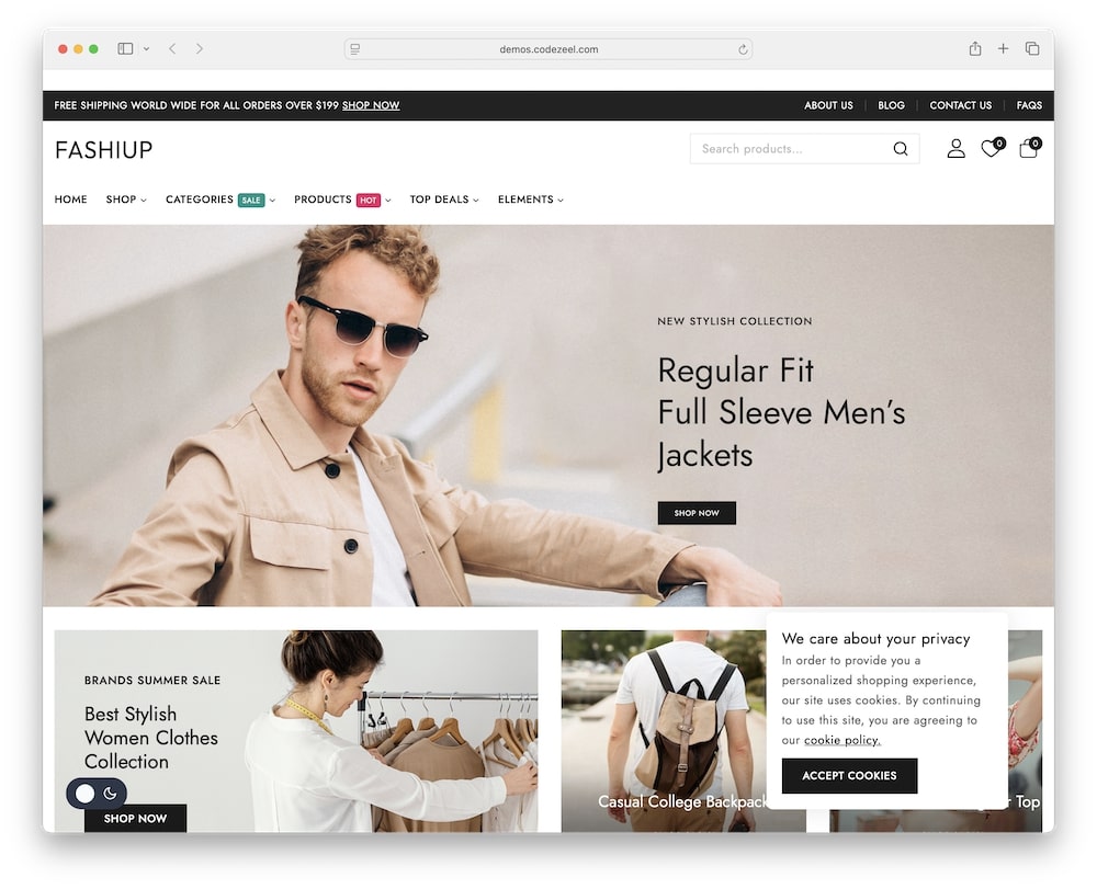 fashiup wordpress theme for fashion and apparel stores