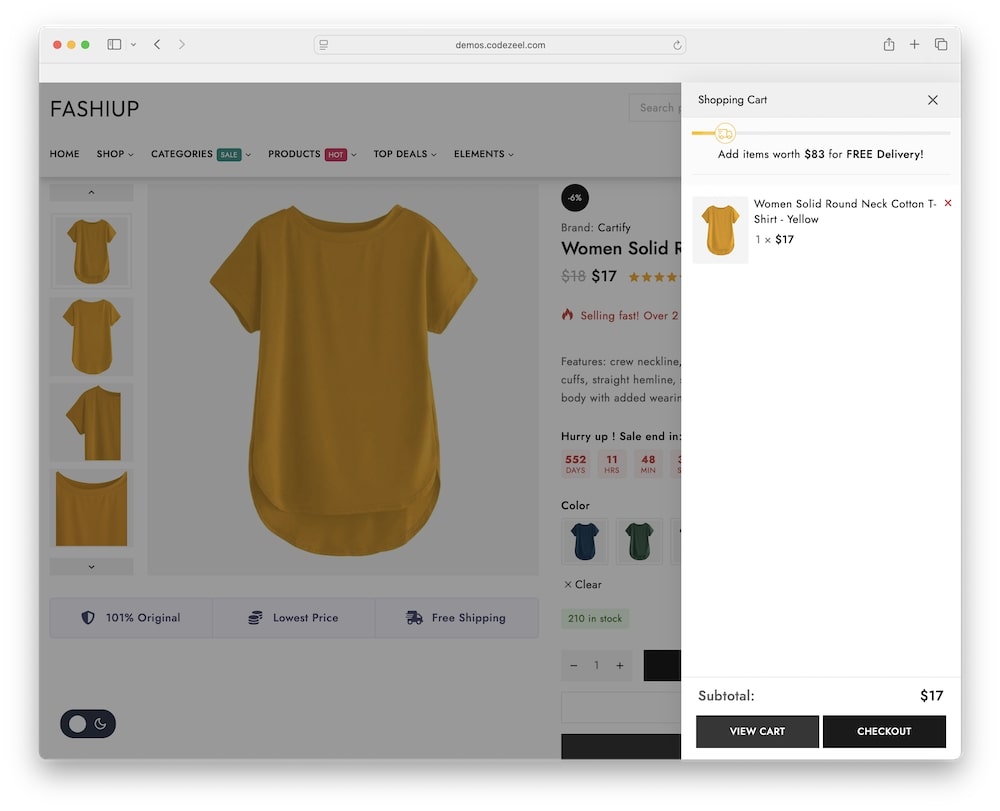 fashiup wordpress theme test