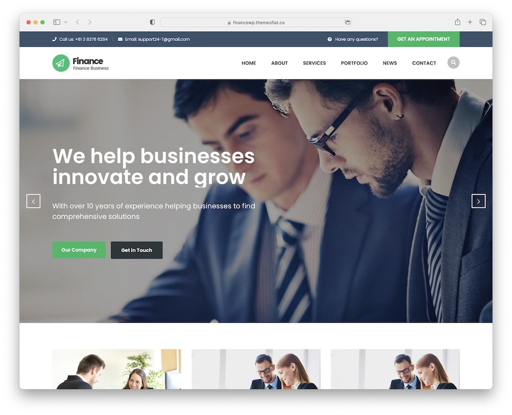 finance accounting wordpress theme