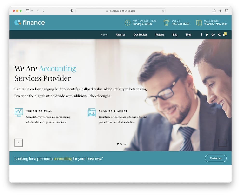 finance accounting wp theme