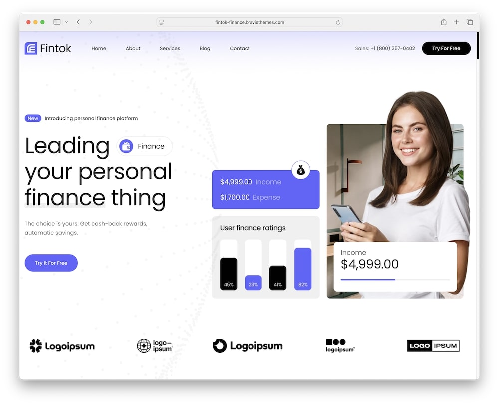 fintok wordpress financial theme