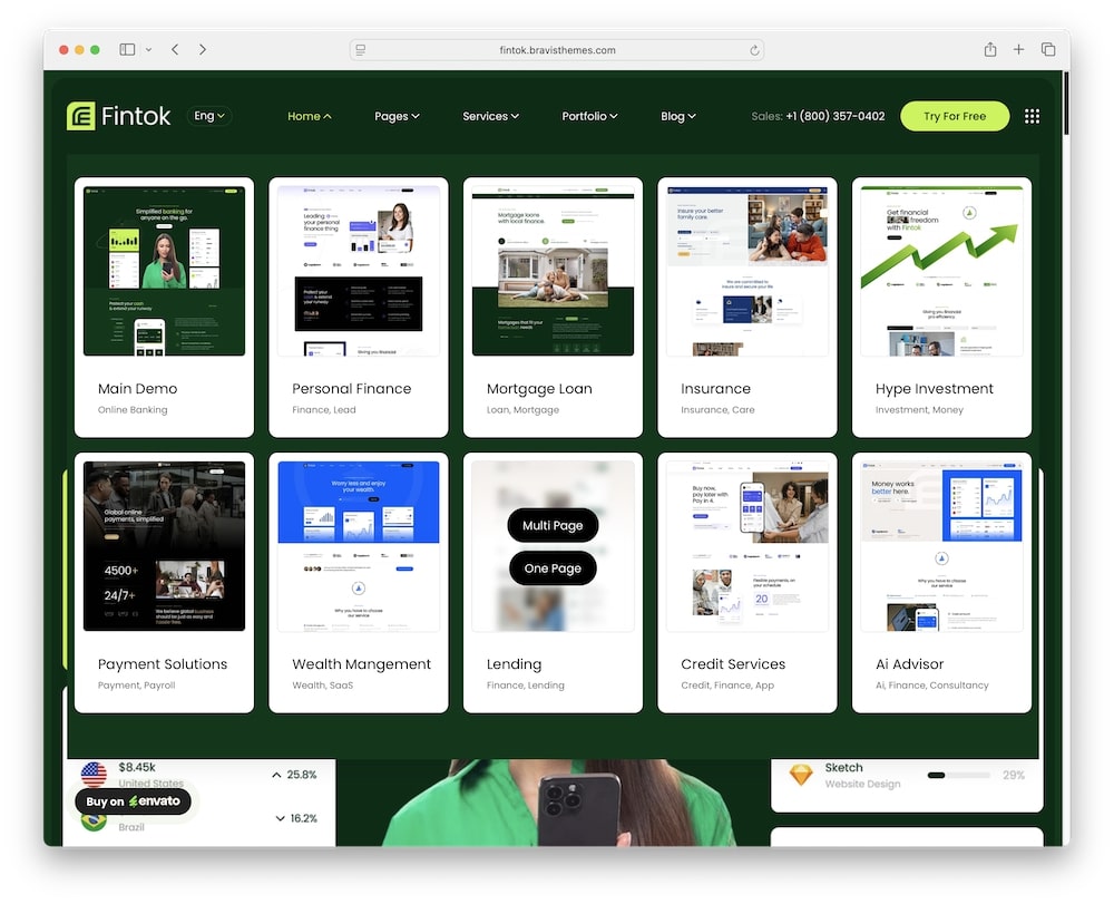 fintok wordpress theme ready to use demos