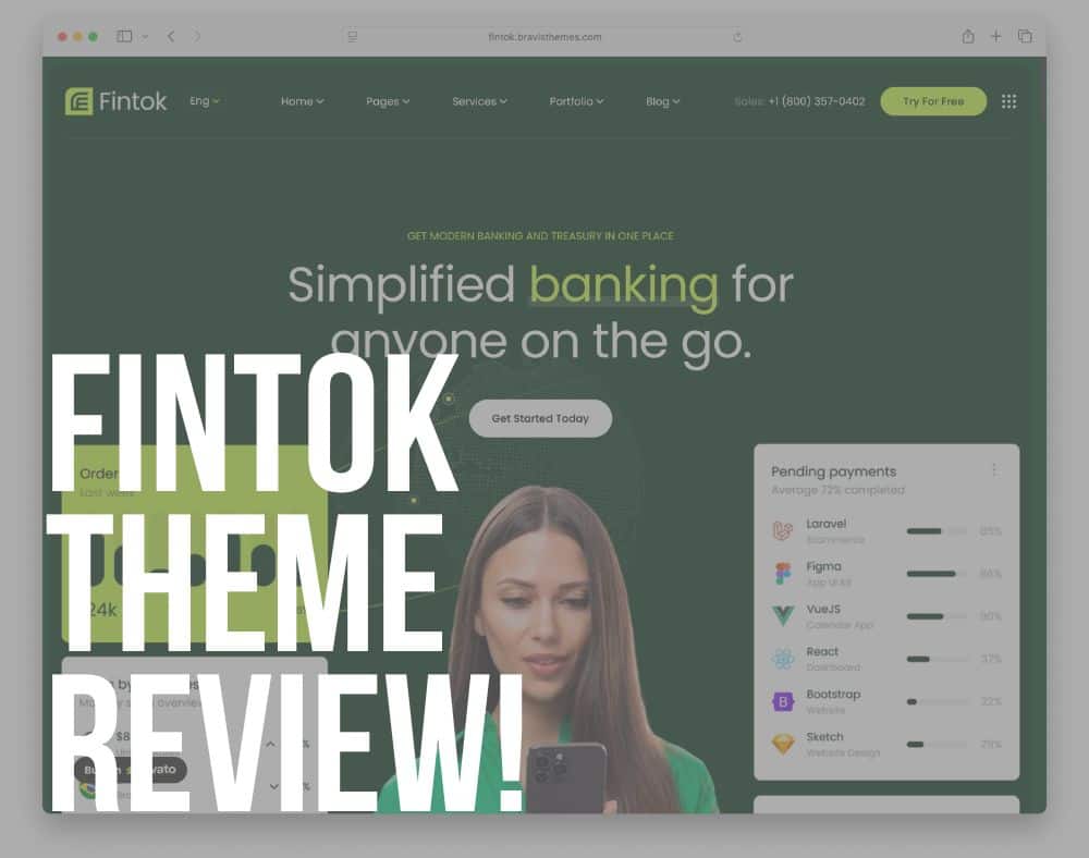 fintok wordpress financial theme review