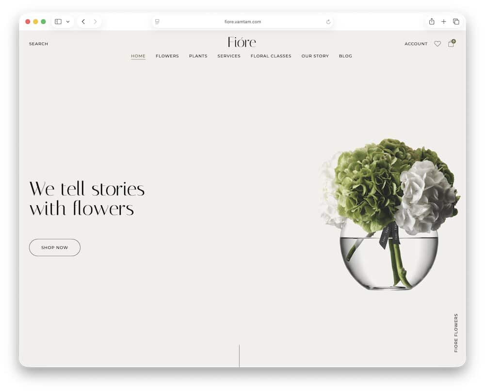 fiore florist wordpress theme