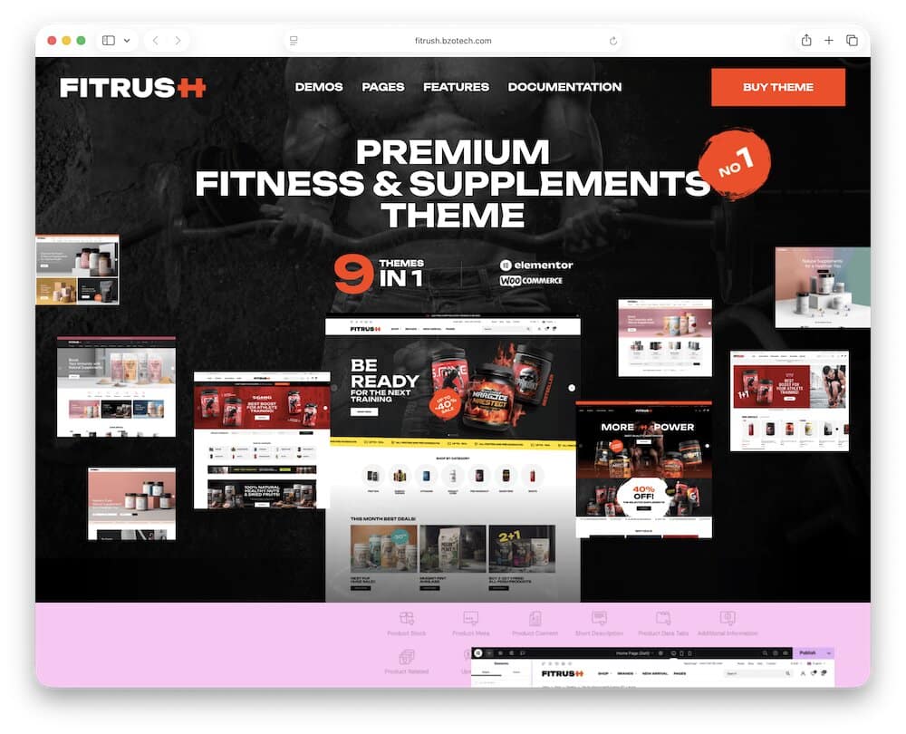 fitrush supplements wordpress theme