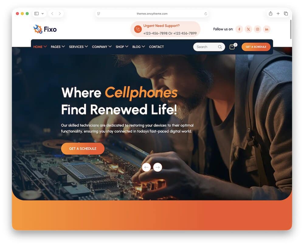 fixo wordpress mobile repair theme