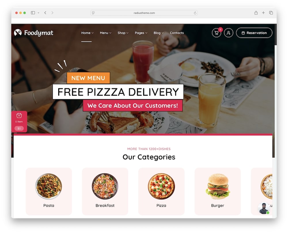 foodymat wordpress theme one click demo import