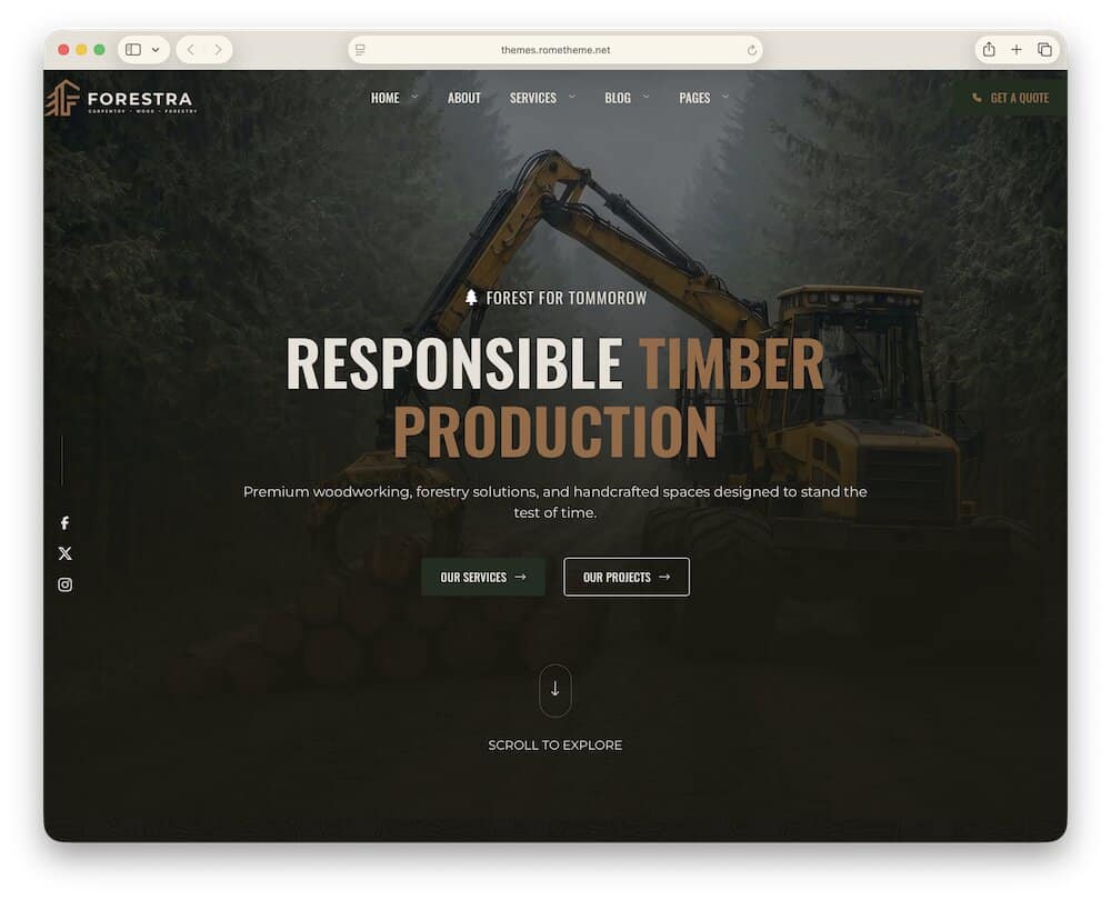 forestra forestry wordpress theme