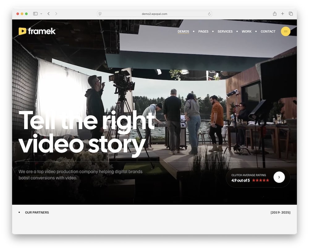 framek wordpress theme animated headers smooth scrolling