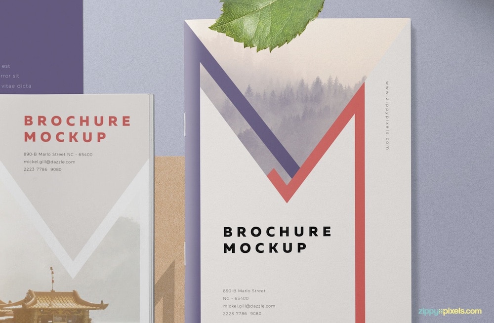 free a5 brochure PSD mockup