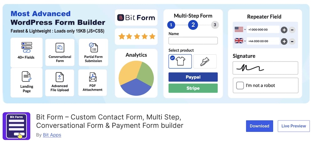free bit form wordpress plugin